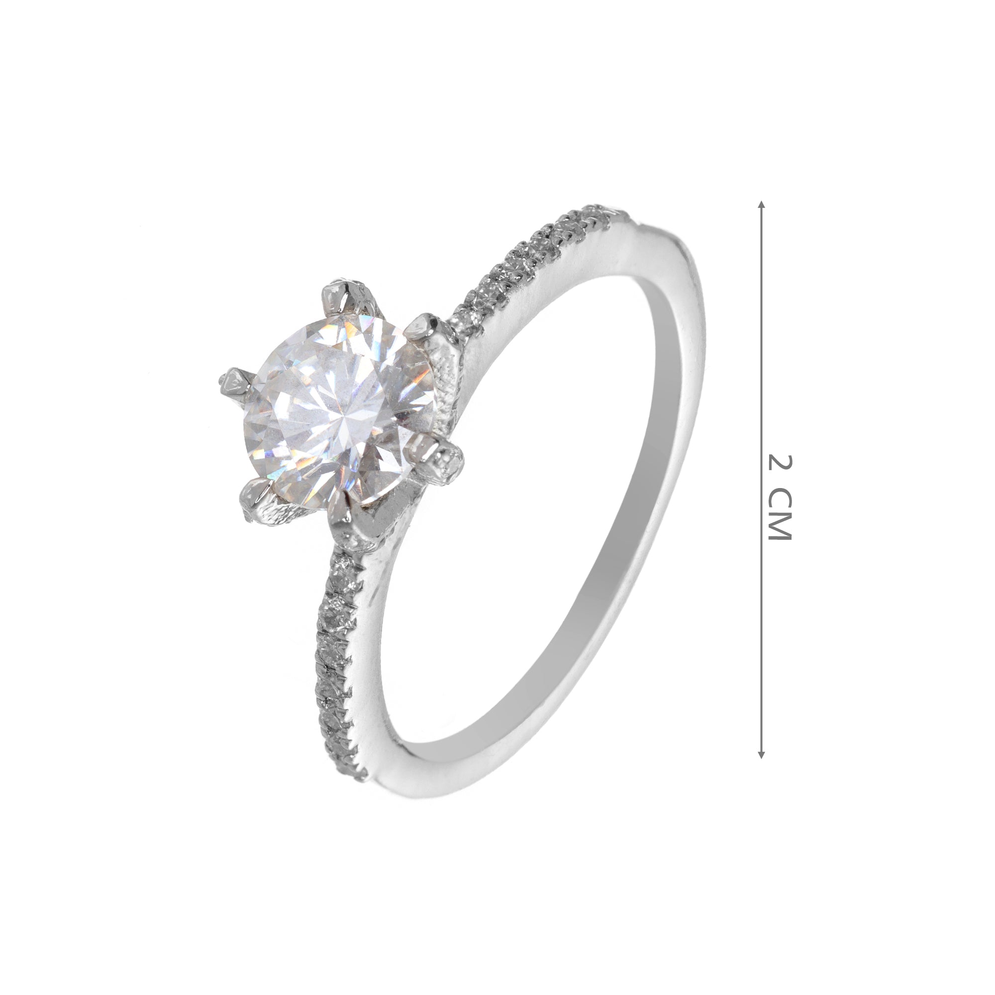 Soraya Luxe 925 Sterling Silver Moissanite Diamond Rhodium-Plated  Solitaire Ring