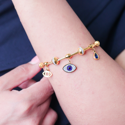 Soraya Evil Eye Charm Bracelet – 18K Gold Plated, Anti-Tarnish & Waterproof