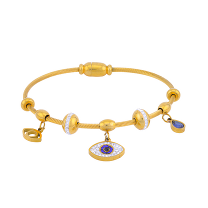 Soraya Evil Eye Charm Bracelet – 18K Gold Plated, Anti-Tarnish & Waterproof