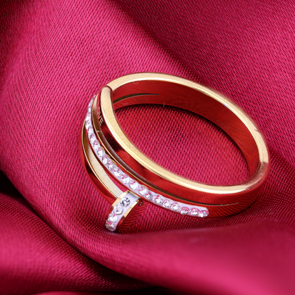 White nail ring - 18K Gold Plated/ Anti Tarnish -Waterproof