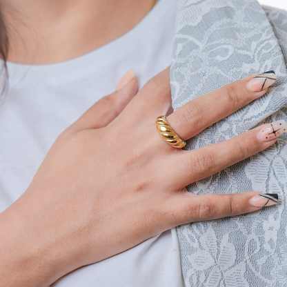 Statement Croissant Ring - 18K Gold Plated/ Anti Tarnish -Waterproof