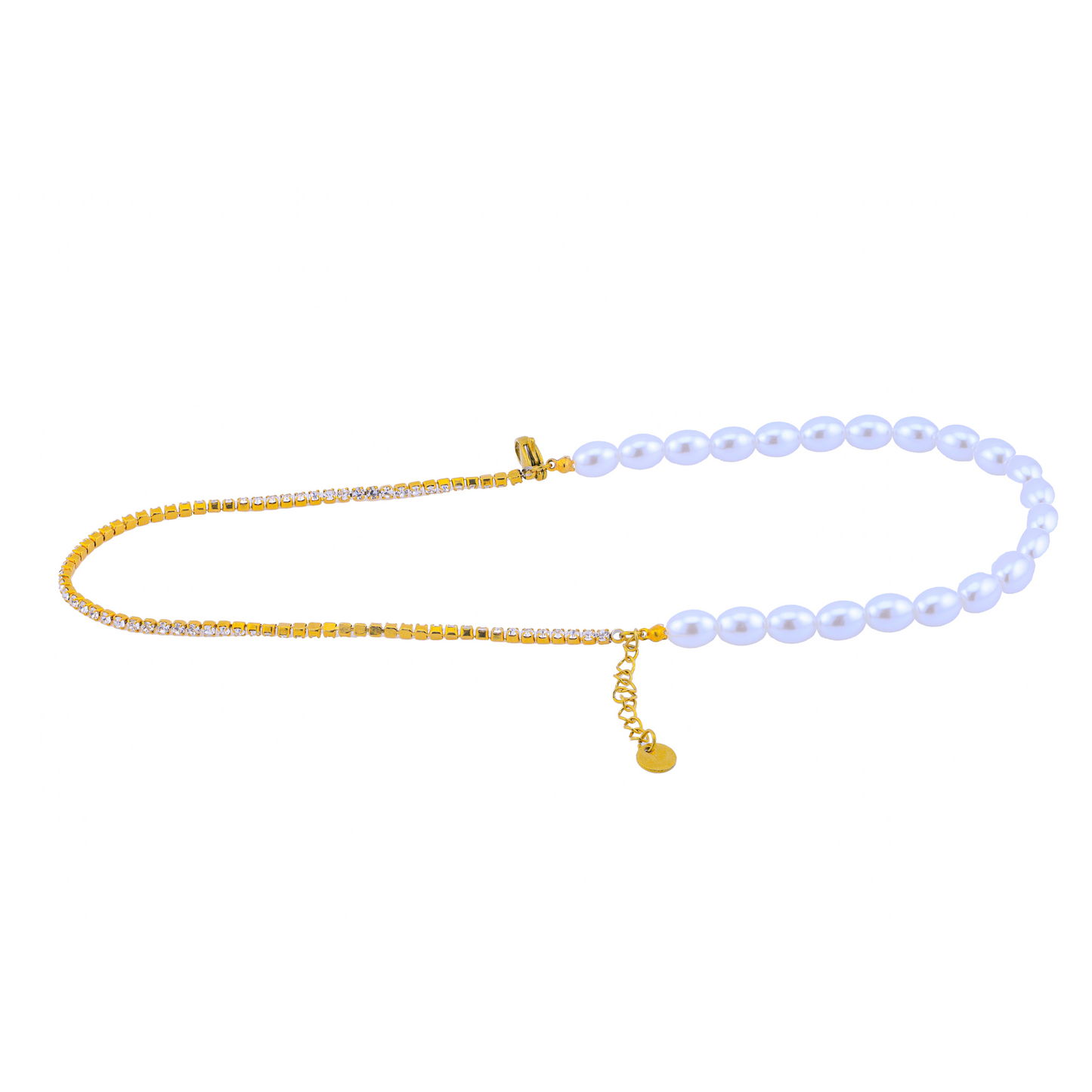 Pearl Tennis Diamond Double Layered Bracelet - 18K Gold Plated/ Anti Tarnish -Waterproof