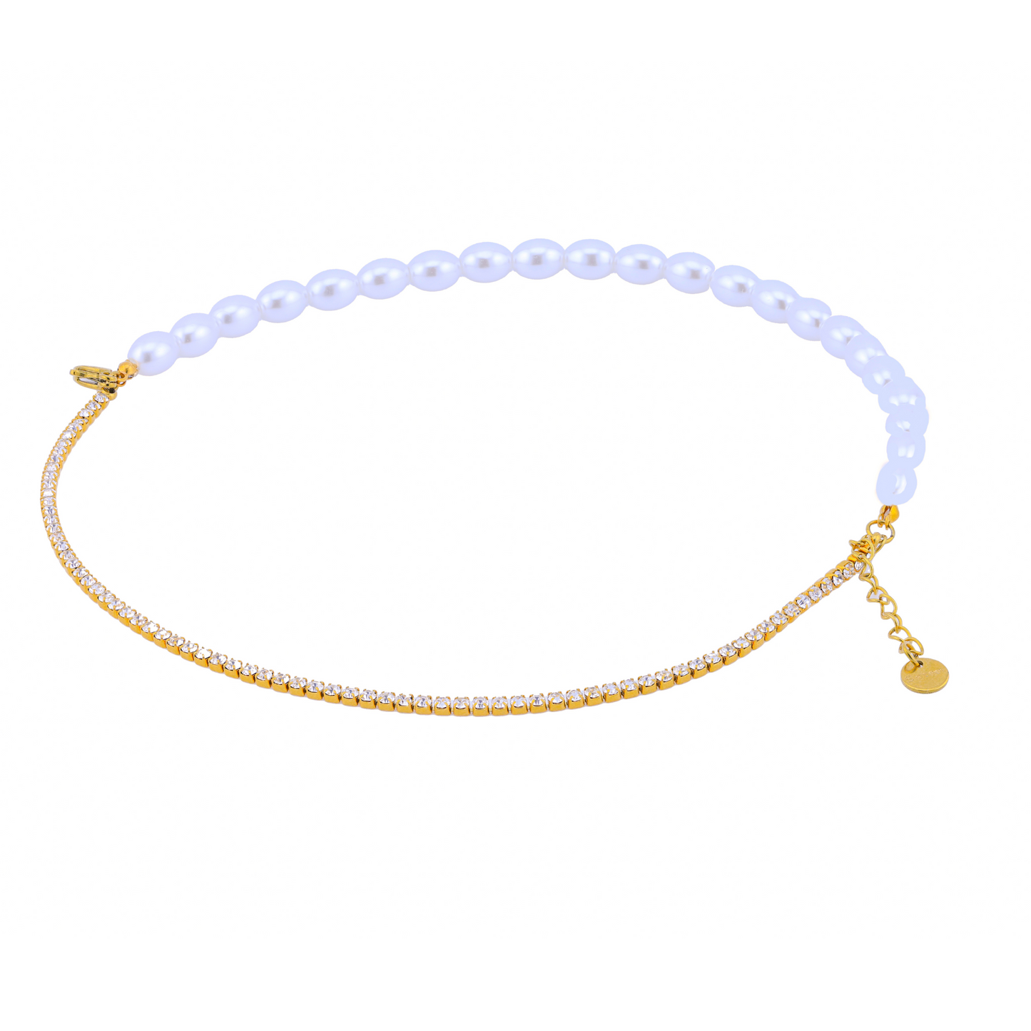 Pearl Tennis Diamond Double Layered Bracelet - 18K Gold Plated/ Anti Tarnish -Waterproof