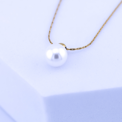 Classic Pearl Pendant Necklace- 18K Gold Plated/ Anti Tarnish -Waterproof