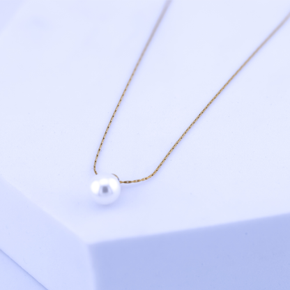 Classic Pearl Pendant Necklace- 18K Gold Plated/ Anti Tarnish -Waterproof