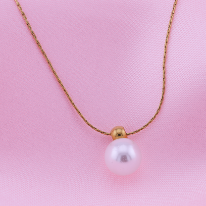 Classic Pearl Pendant Necklace- 18K Gold Plated/ Anti Tarnish -Waterproof