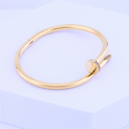 Nail statement bracelet - 18K Gold Plated/ Anti Tarnish -Waterproof