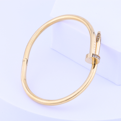 Nail statement bracelet - 18K Gold Plated/ Anti Tarnish -Waterproof