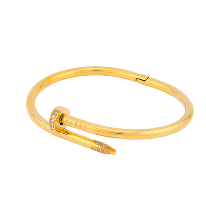 Nail statement bracelet - 18K Gold Plated/ Anti Tarnish -Waterproof