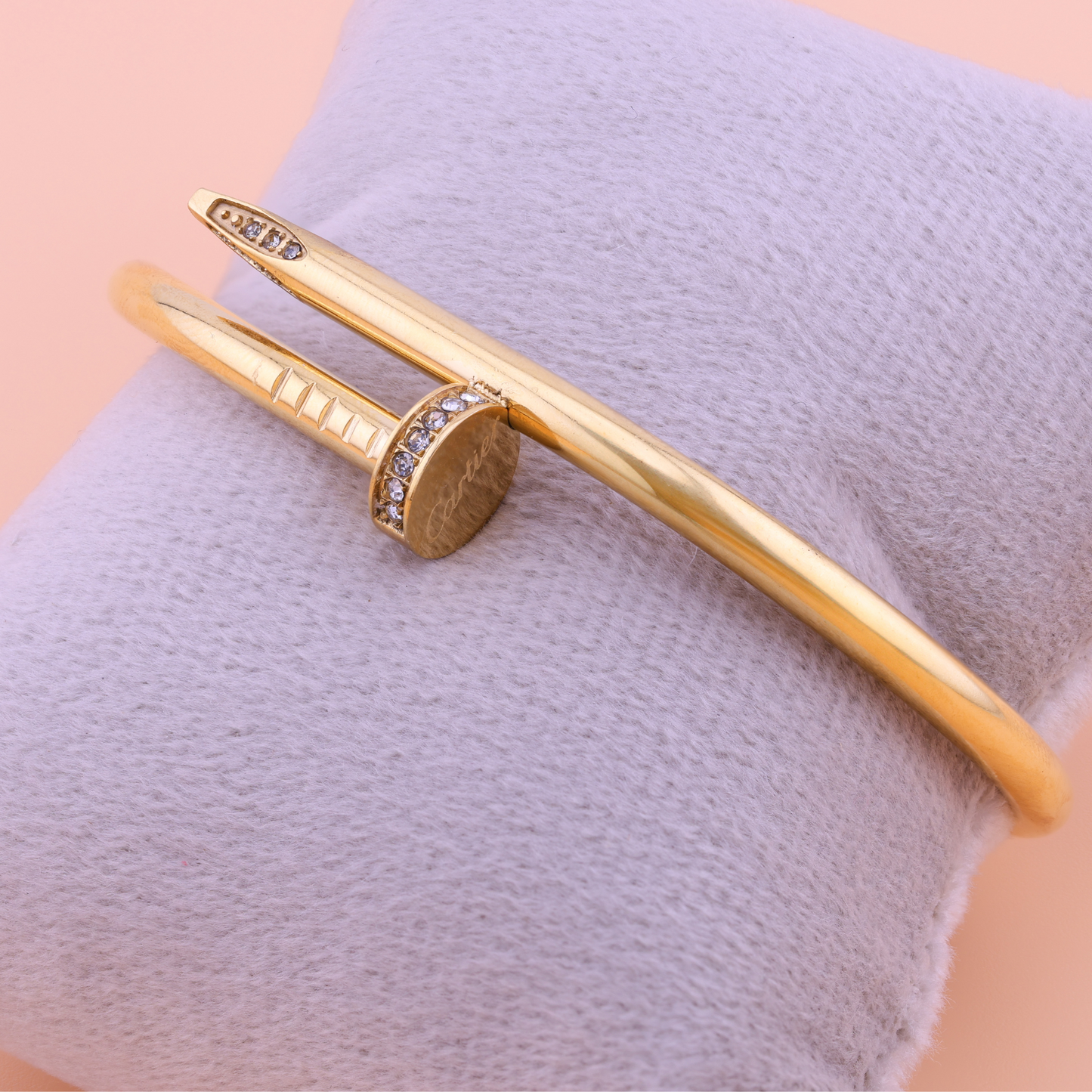 Nail statement bracelet - 18K Gold Plated/ Anti Tarnish -Waterproof