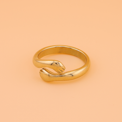 Chunky Love hug ring - 18K Gold Plated/ Anti Tarnish -Waterproof