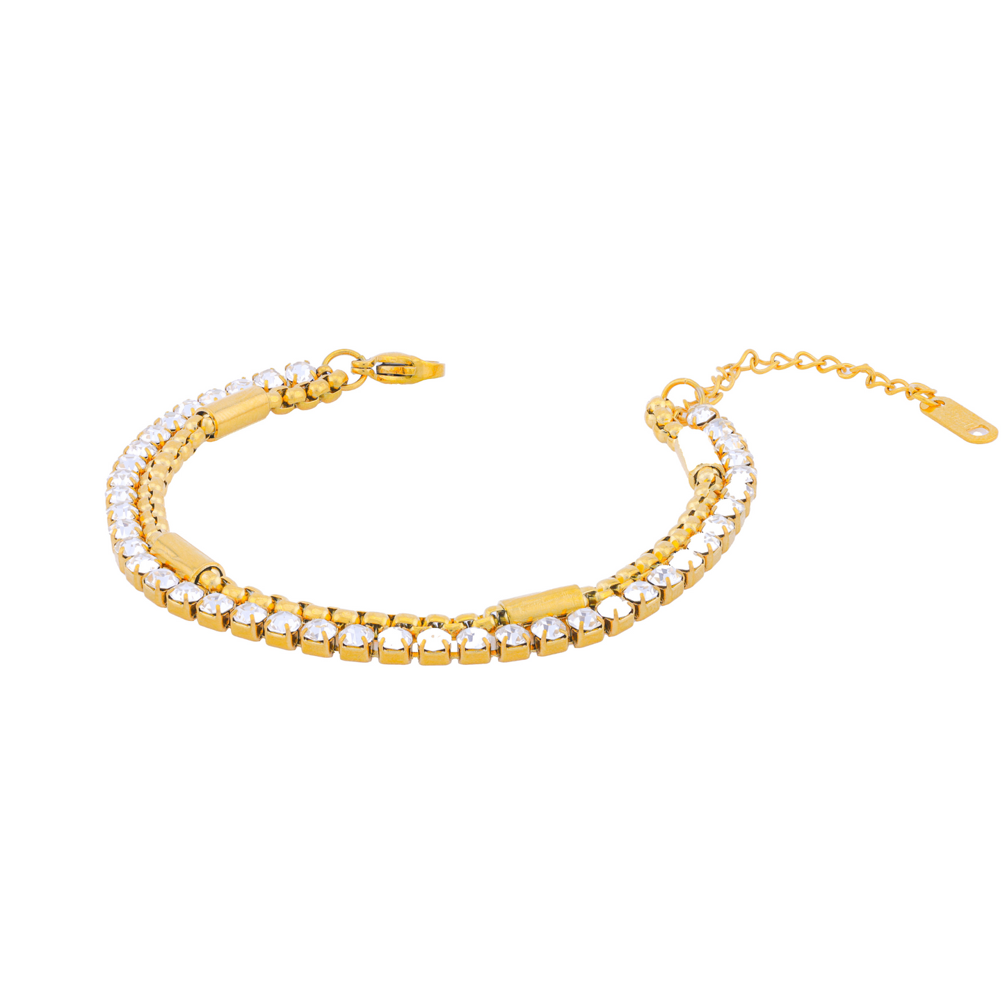 Double Layered Tennis Bracelet  - 18K Gold Plated/ Anti Tarnish -Waterproof