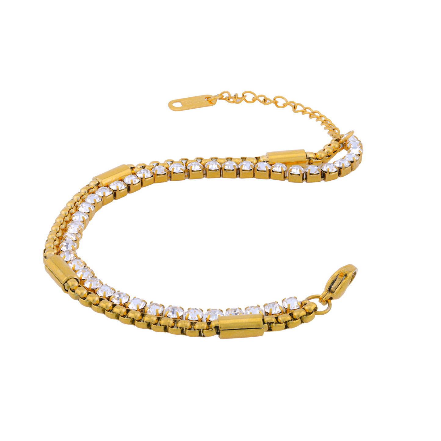 Double Layered Tennis Bracelet  - 18K Gold Plated/ Anti Tarnish -Waterproof