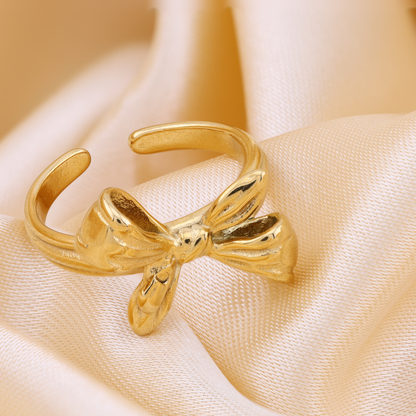 Dainty bow ring - 18K Gold Plated/ Anti Tarnish -Waterproof