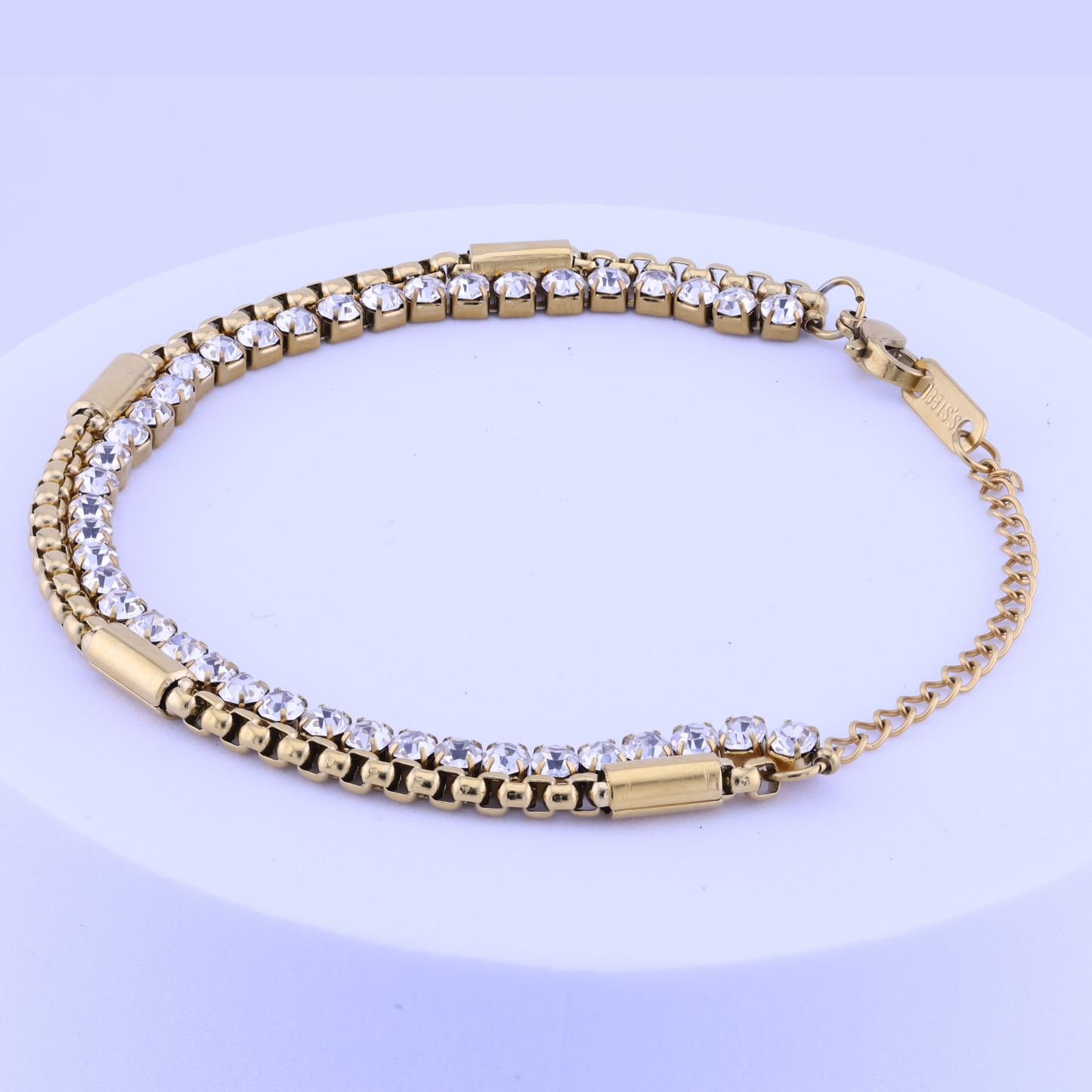 Double Layered Tennis Bracelet  - 18K Gold Plated/ Anti Tarnish -Waterproof