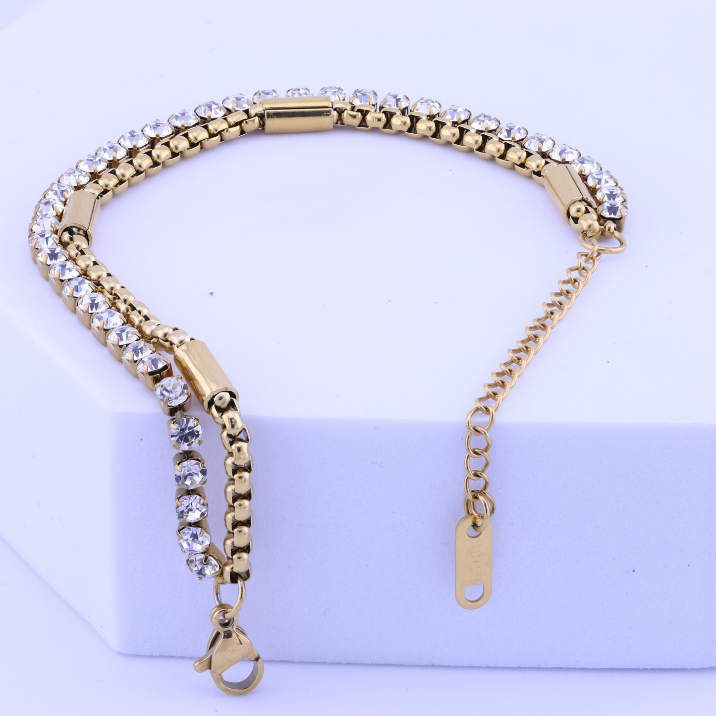 Double Layered Tennis Bracelet  - 18K Gold Plated/ Anti Tarnish -Waterproof