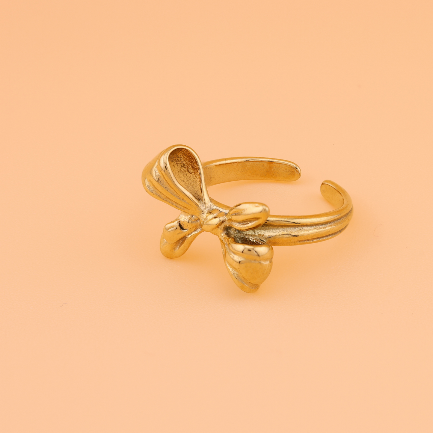 Dainty bow ring - 18K Gold Plated/ Anti Tarnish -Waterproof