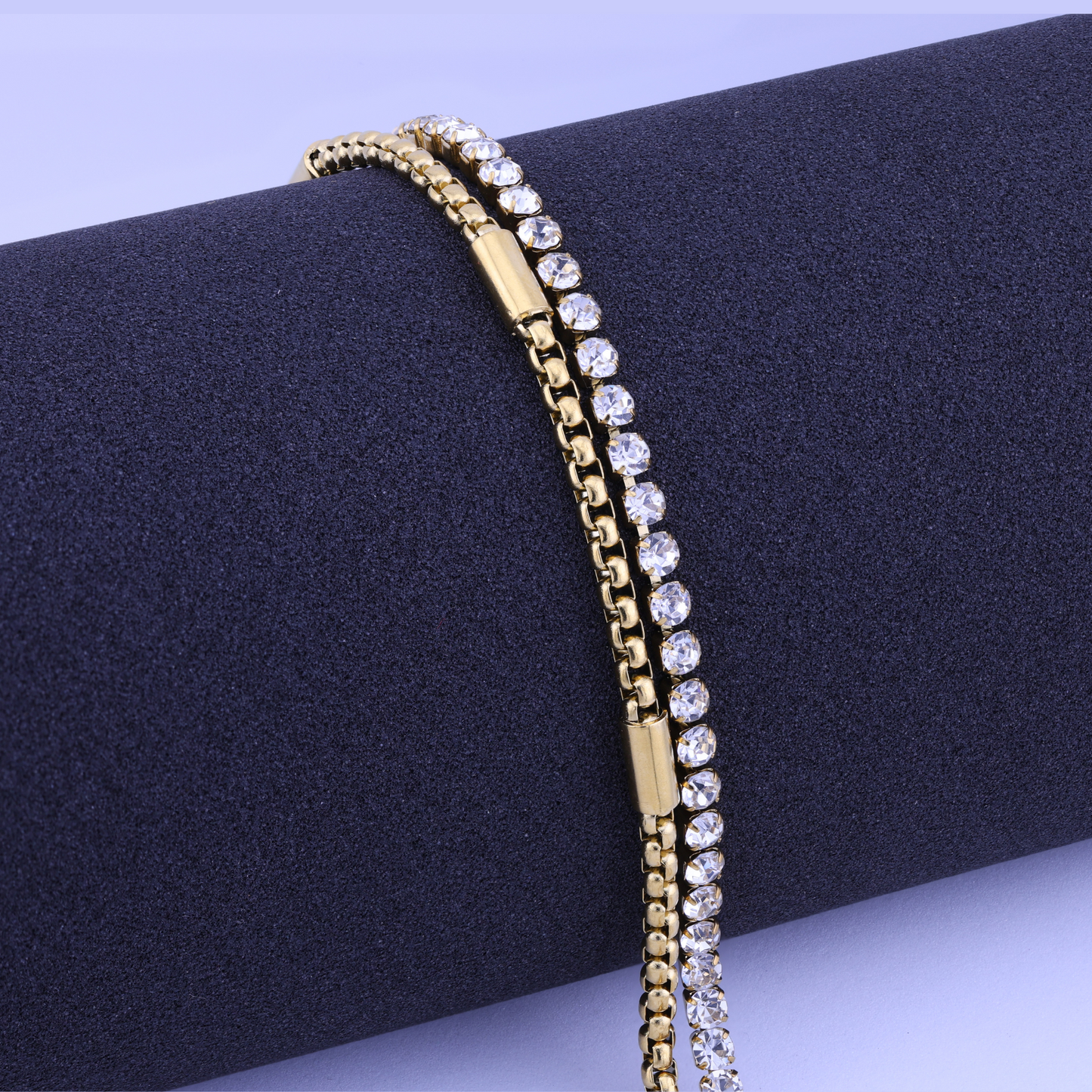 Double Layered Tennis Bracelet  - 18K Gold Plated/ Anti Tarnish -Waterproof