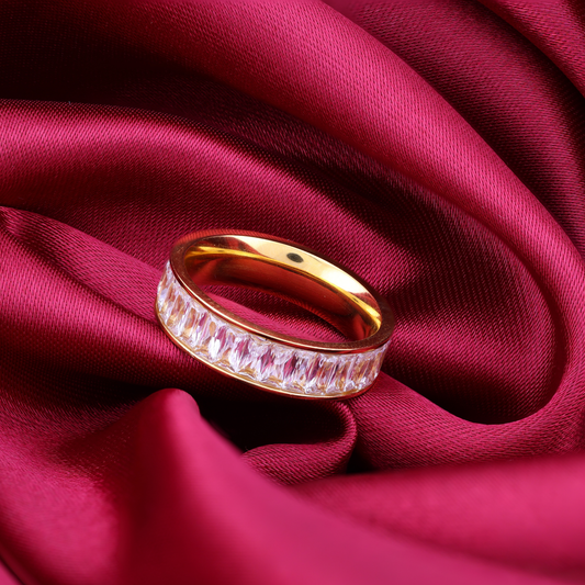 Tennis ring-  18K Gold Plated/ Anti Tarnish -Waterproof