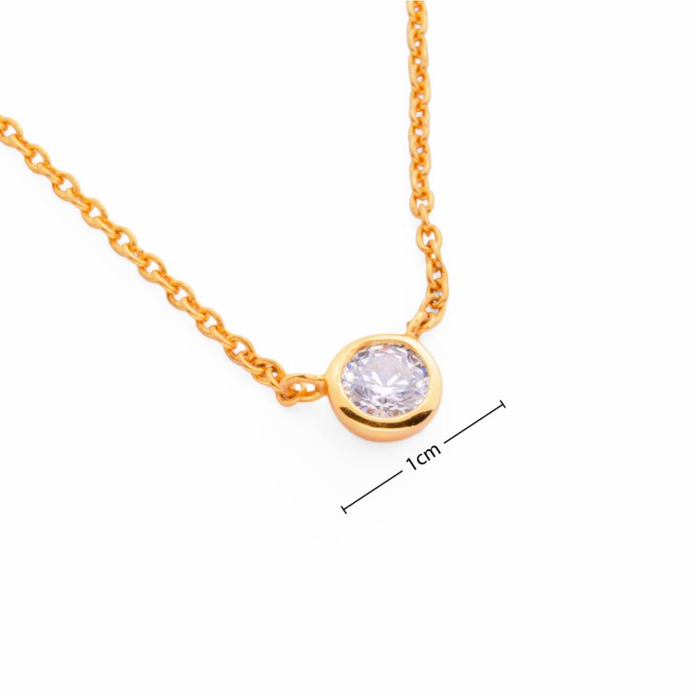 925 SIlver 18K Gold Plated Lumi Circle Pendant Necklace With Chain