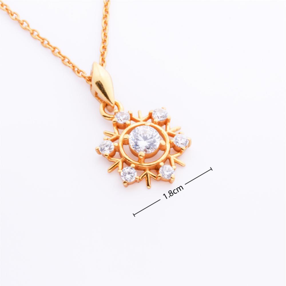 925 Sterling Silver 18K Gold Plated Blossom Glow Pendant Necklace With Chain