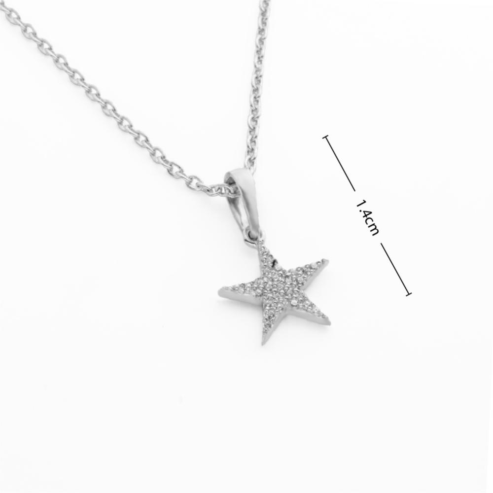 925 Sterling Silver Celestial Radiance Rhodium-Plated Pendant Necklace With Chain