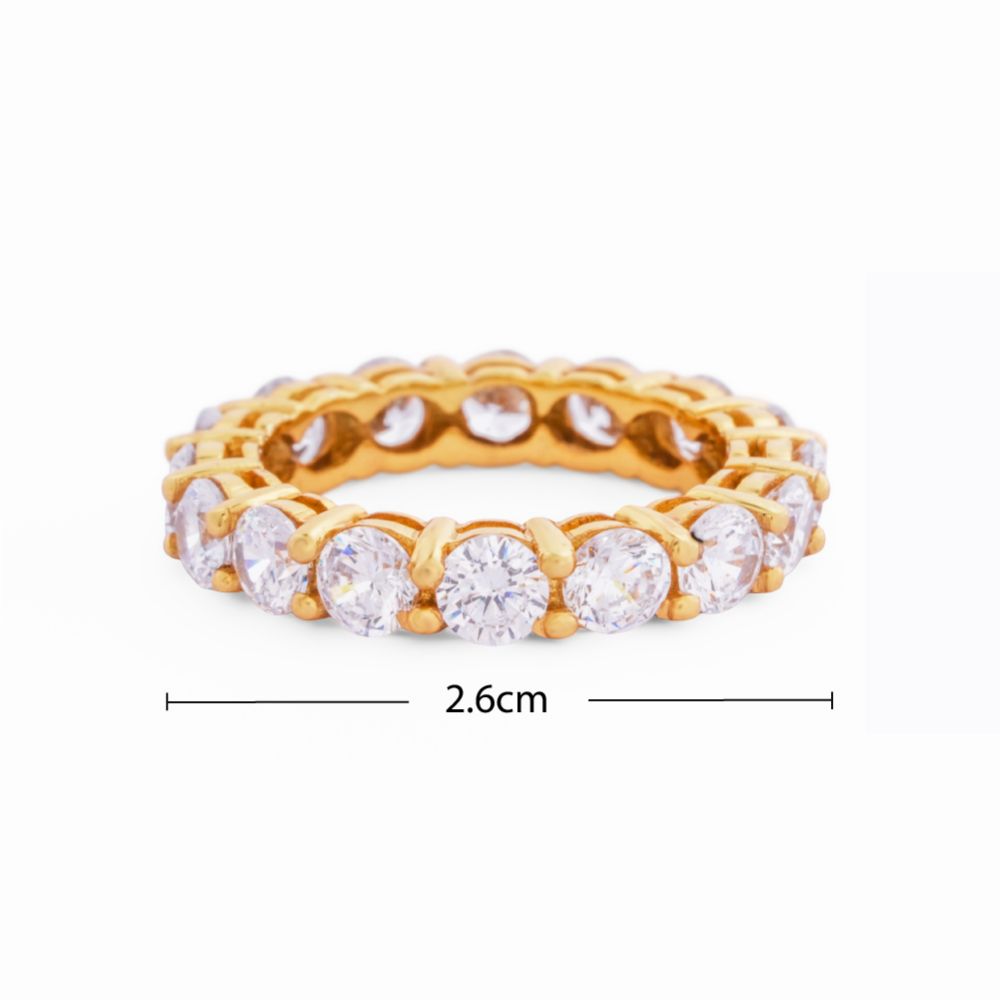 925 Sterling Silver 18K Gold Plated Crown Ring Band