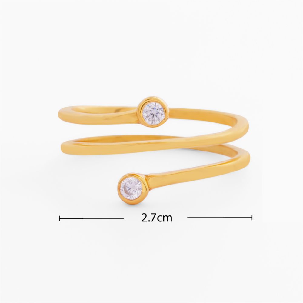 925 Sterling Silver 18K Gold Plated Regal Spiral Ring