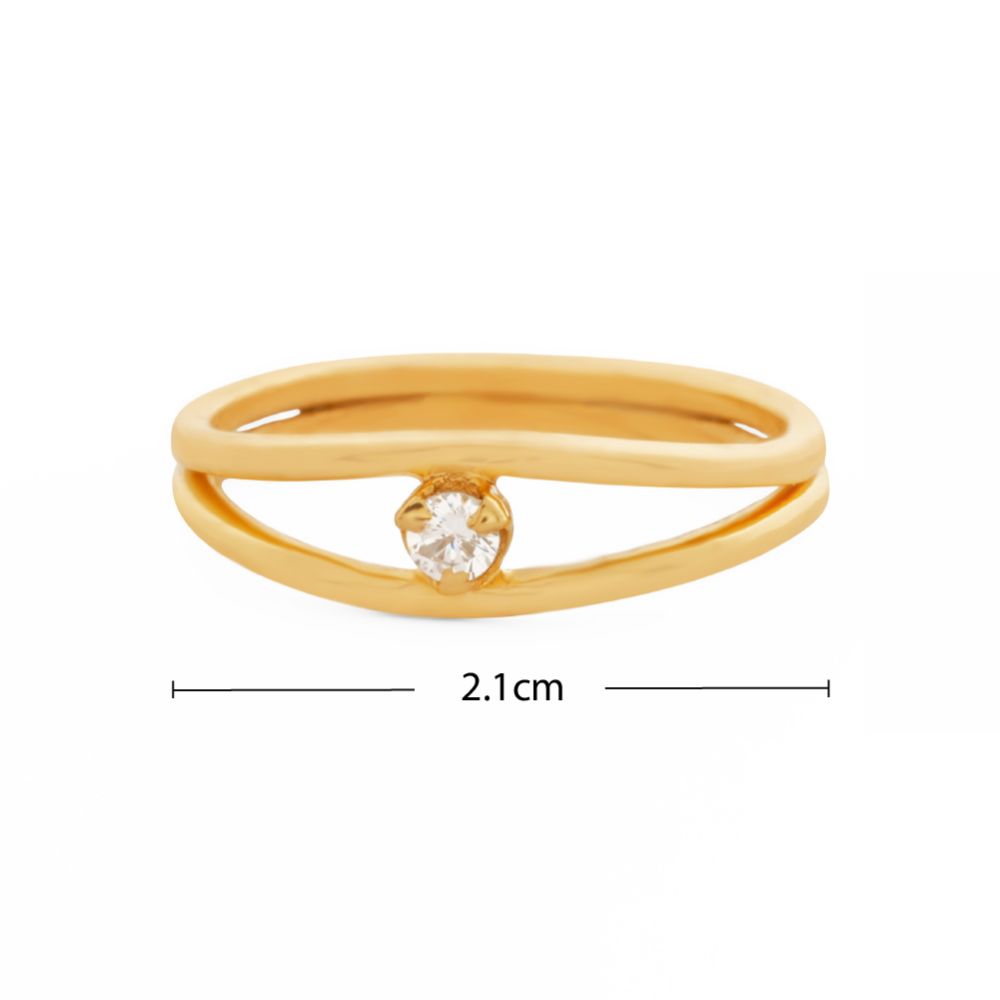 925 Sterling Silver 18K Gold Plated Eclipse Ring