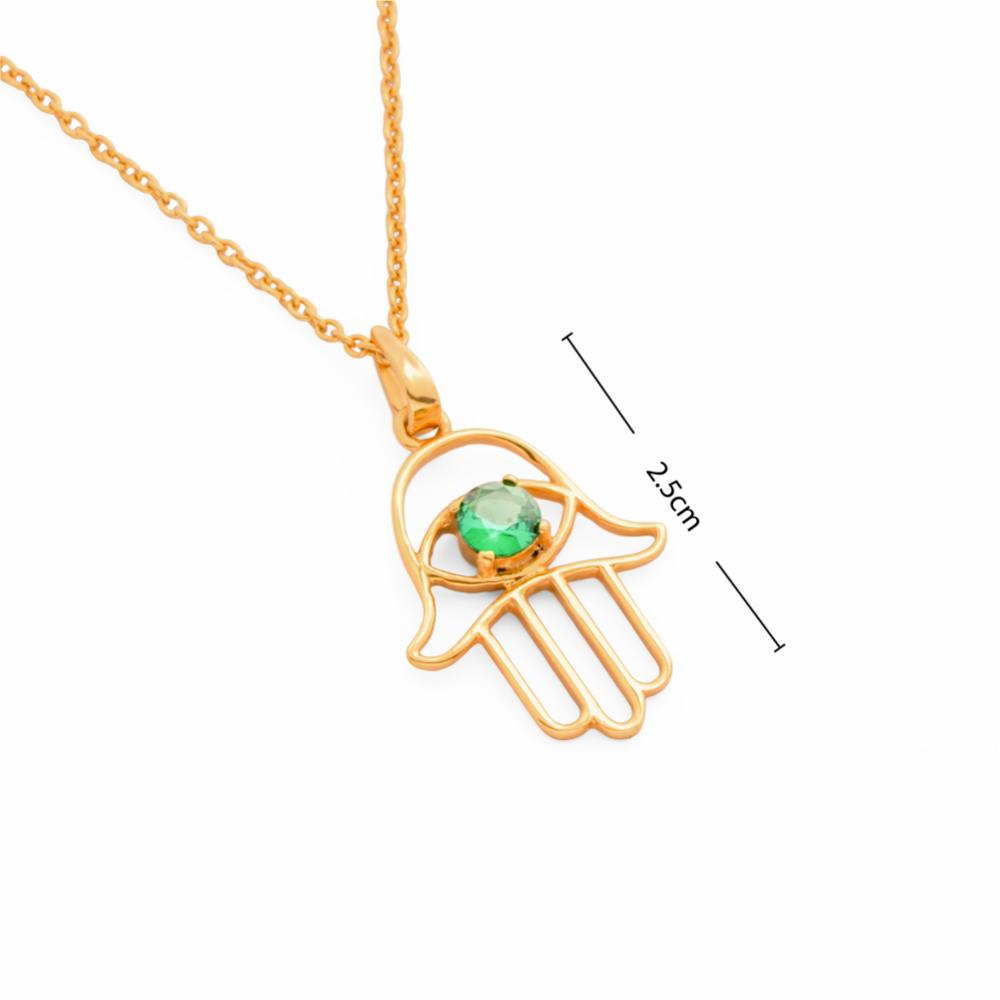 925 Sterling Silver 18K Gold Plated Guardian’s Gaze Pendant Necklace With Chain