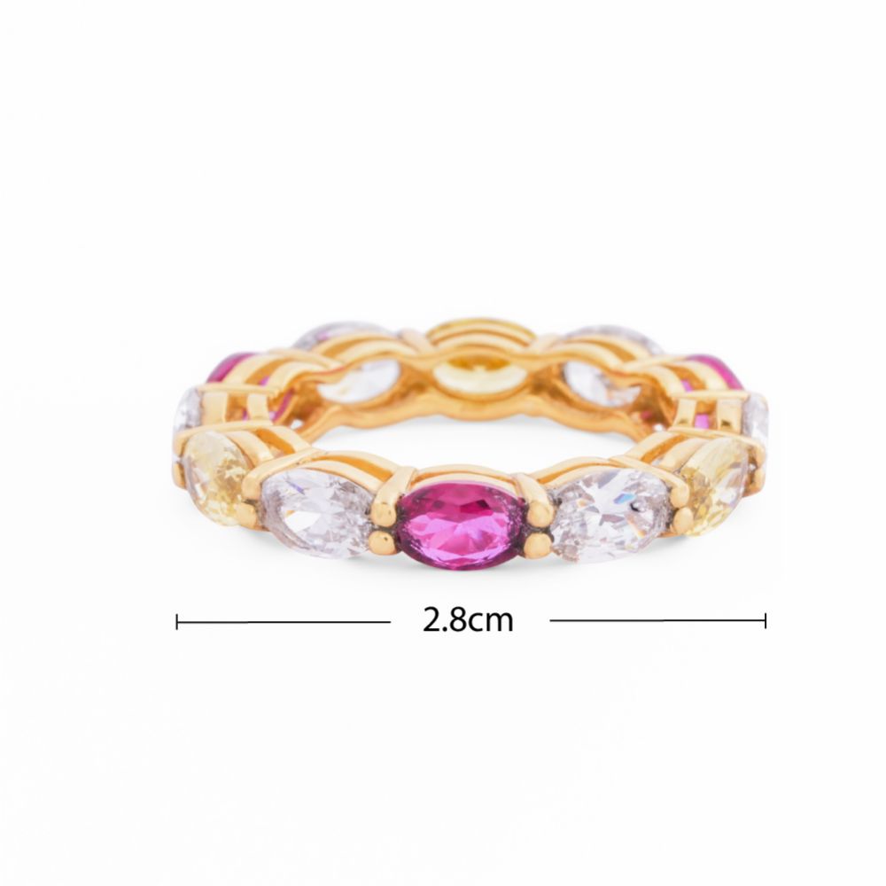 925 Sterling Silver 18K Gold Plated Trinity Glow Ring