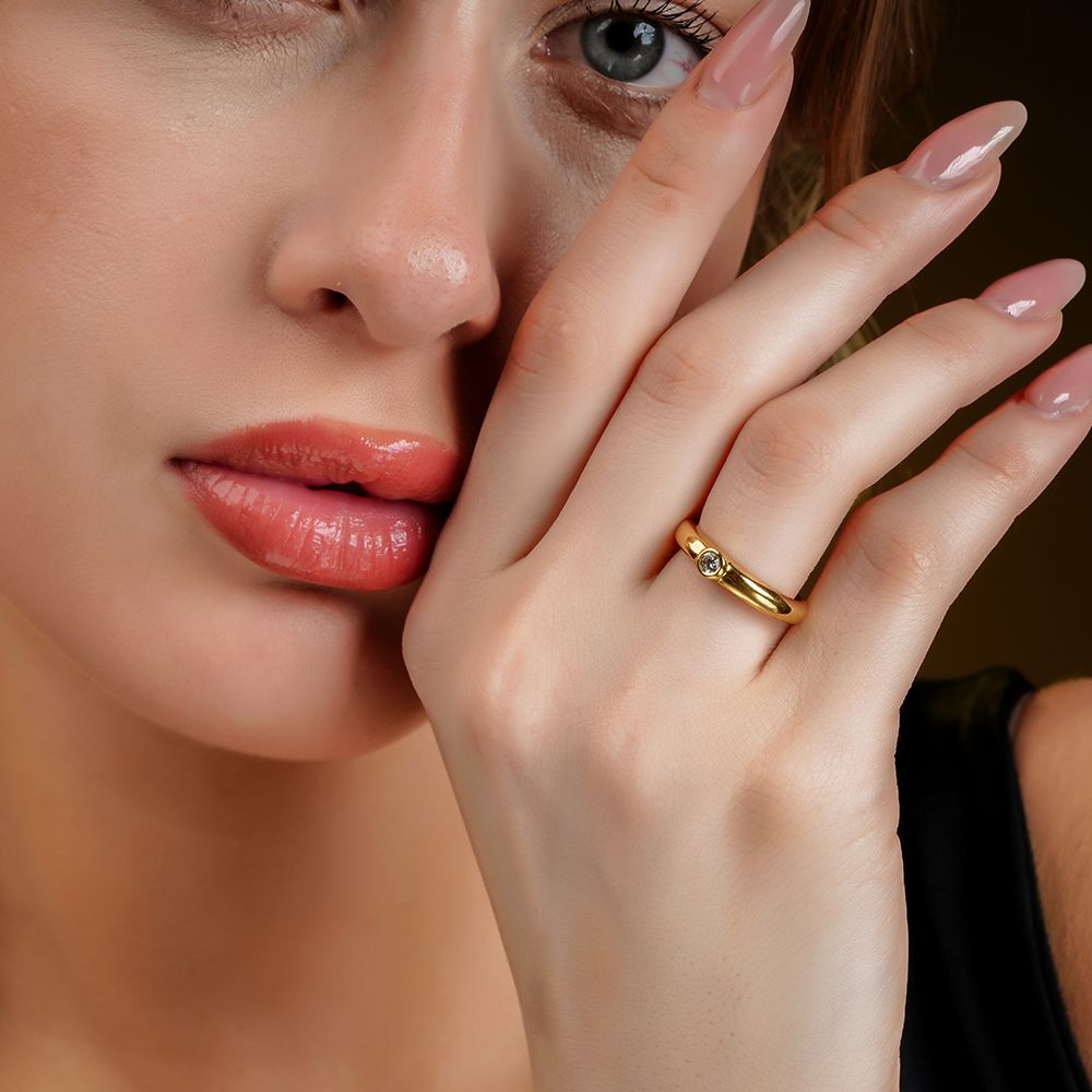 925 Sterling Silver 18K Gold Plated Majestic Gold  Ring Band