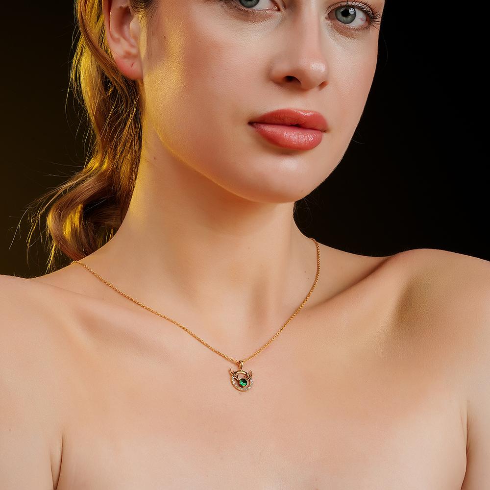 925 Sterling Silver 18K Gold Plated Ethereal Antler Pendant Necklace With Chain