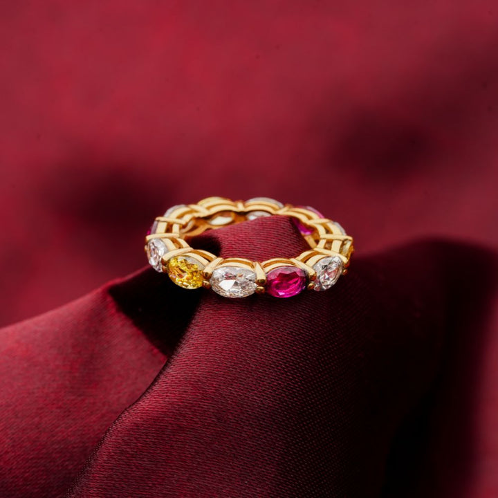 925 Sterling Silver 18K Gold Plated Trinity Glow Ring