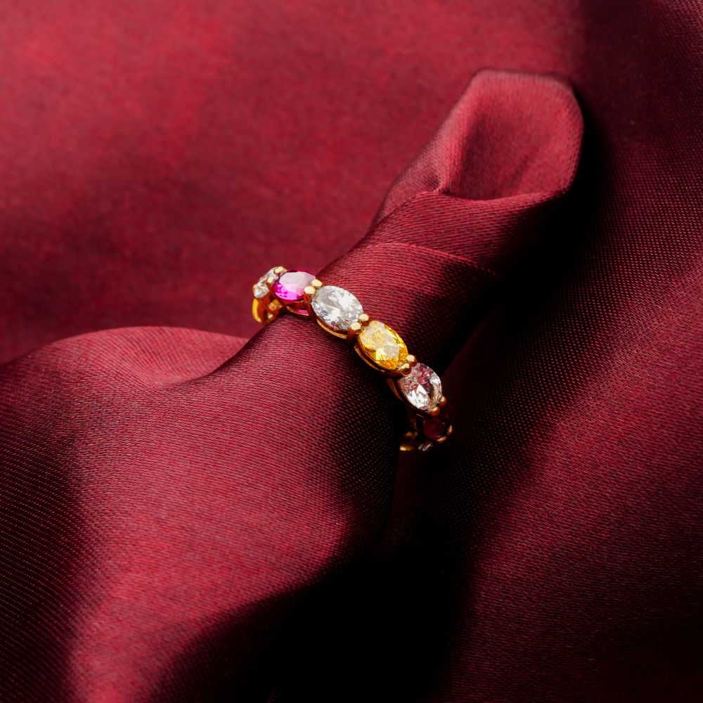 925 Sterling Silver 18K Gold Plated Trinity Glow Ring