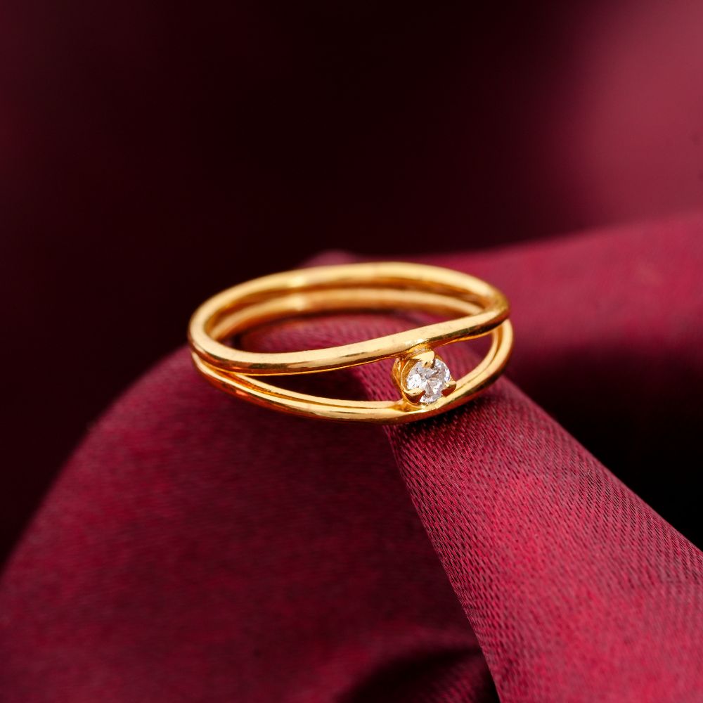 925 Sterling Silver 18K Gold Plated Eclipse Ring