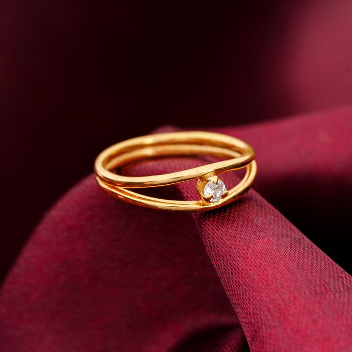 925 Sterling Silver 18K Gold Plated Eclipse Ring