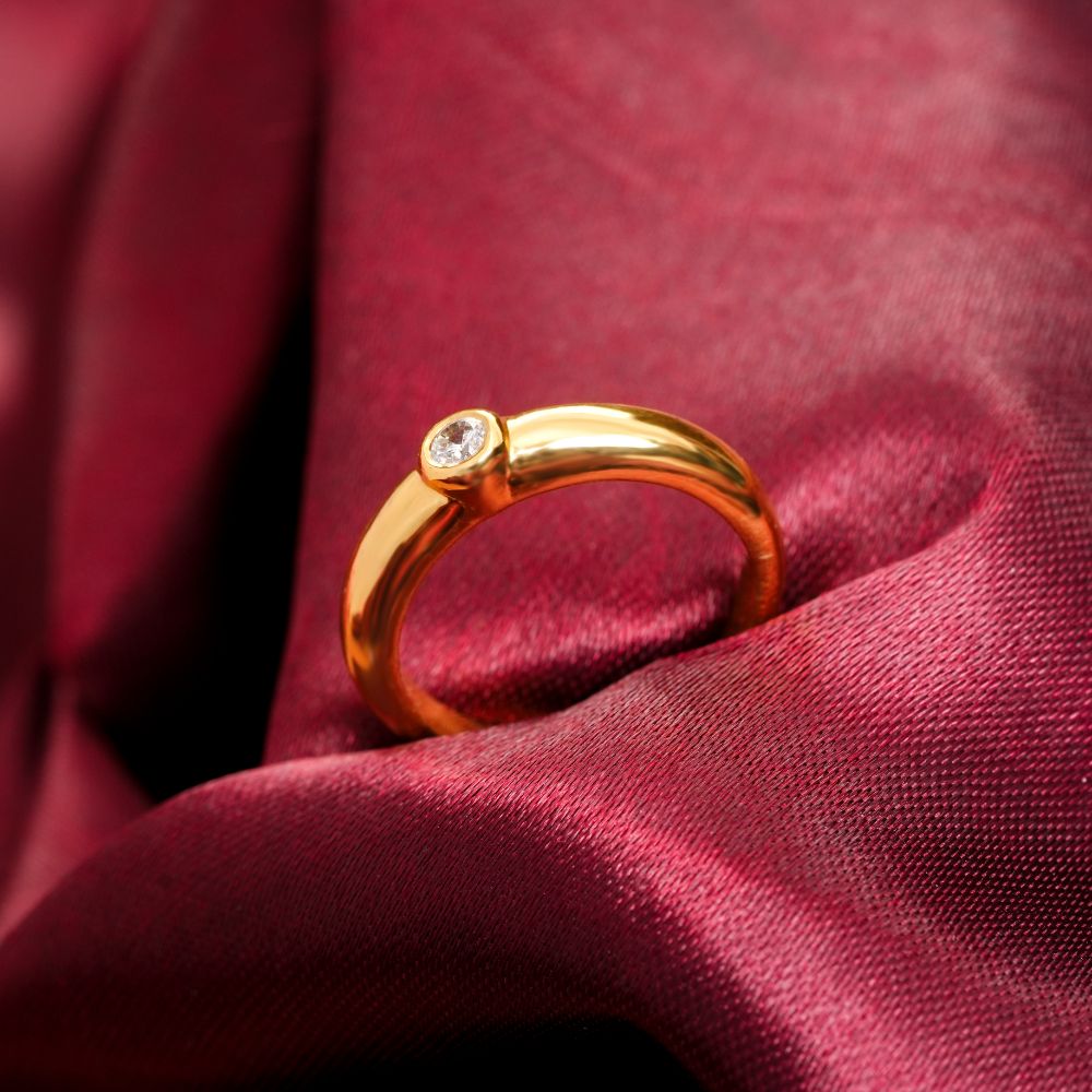 925 Sterling Silver 18K Gold Plated Majestic Gold  Ring Band