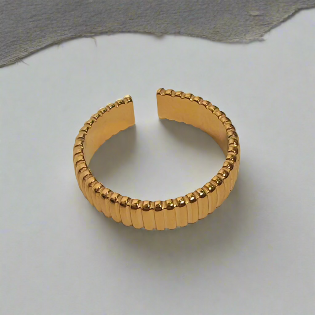 Ripple band -  18K Gold Plated/ Anti Tarnish -Waterproof