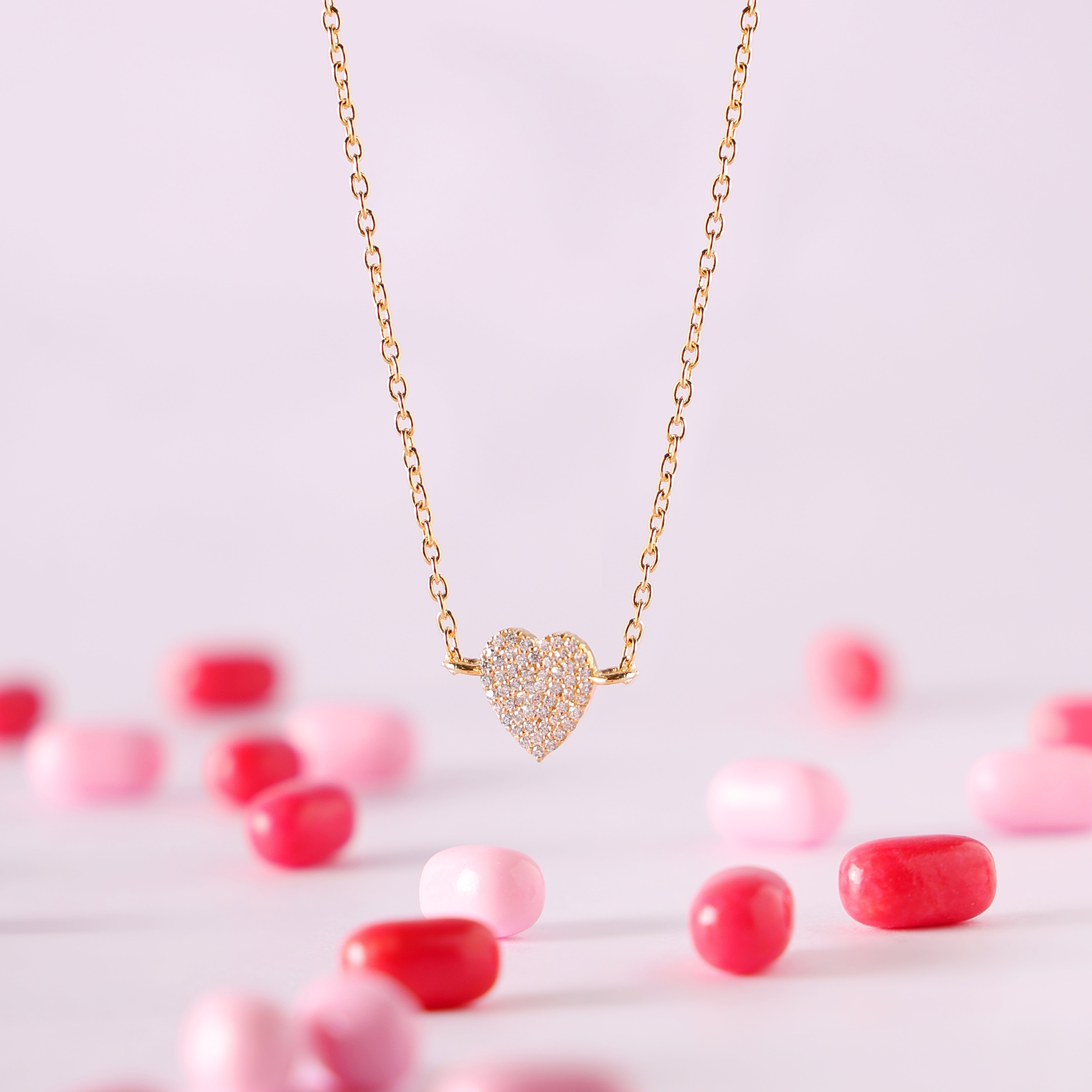 925 Sterling Silver 18K Gold Plated Eternal Heart Pendant Necklace With Chain