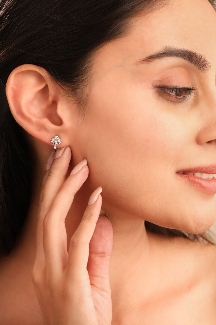 925 Silver Moissanite Raya stud Earrings for women