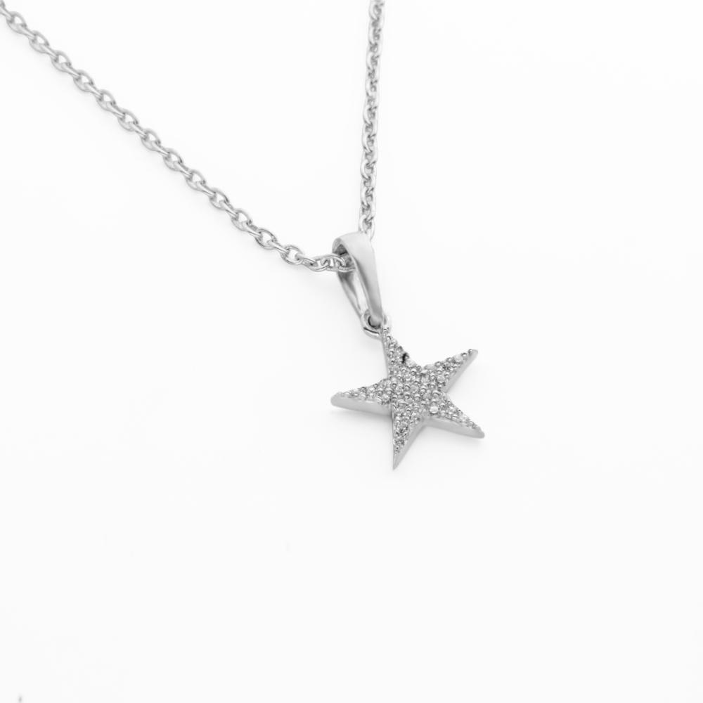 925 Sterling Silver Celestial Radiance Rhodium-Plated Pendant Necklace With Chain