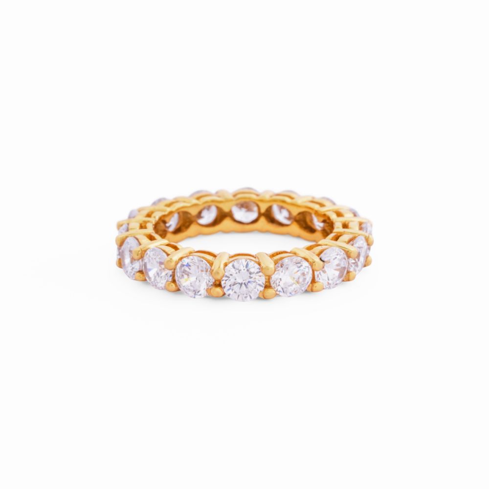 925 Sterling Silver 18K Gold Plated Crown Ring Band
