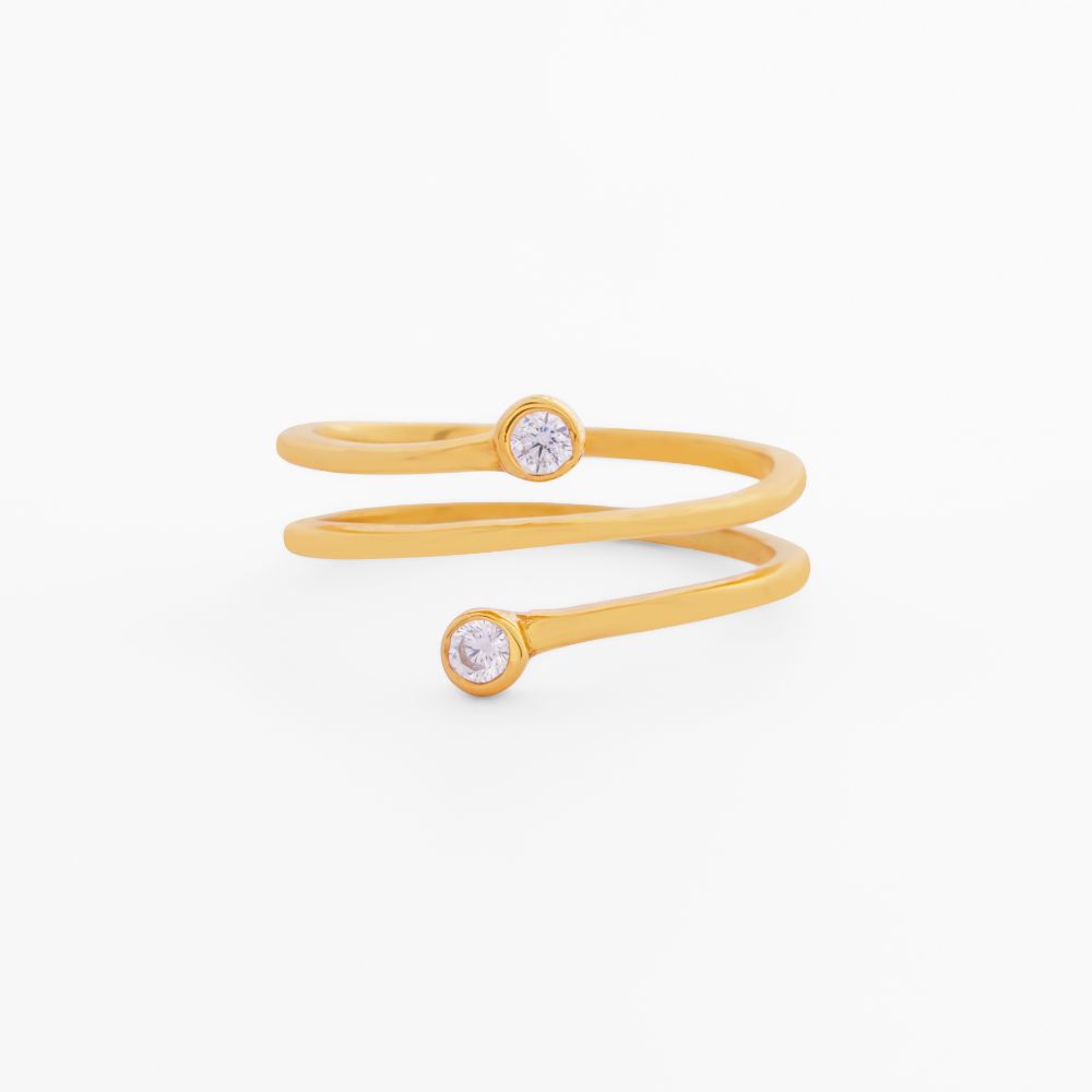 925 Sterling Silver 18K Gold Plated Regal Spiral Ring