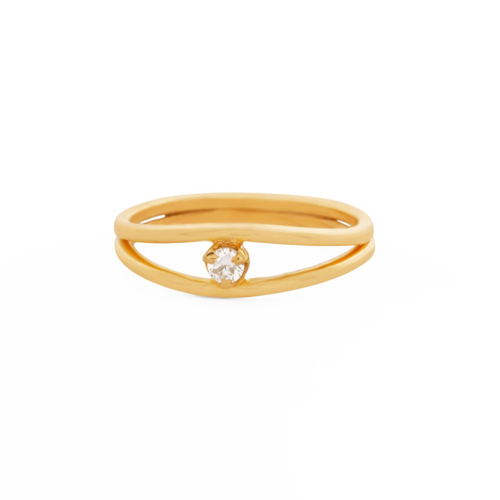 925 Sterling Silver 18K Gold Plated Eclipse Ring