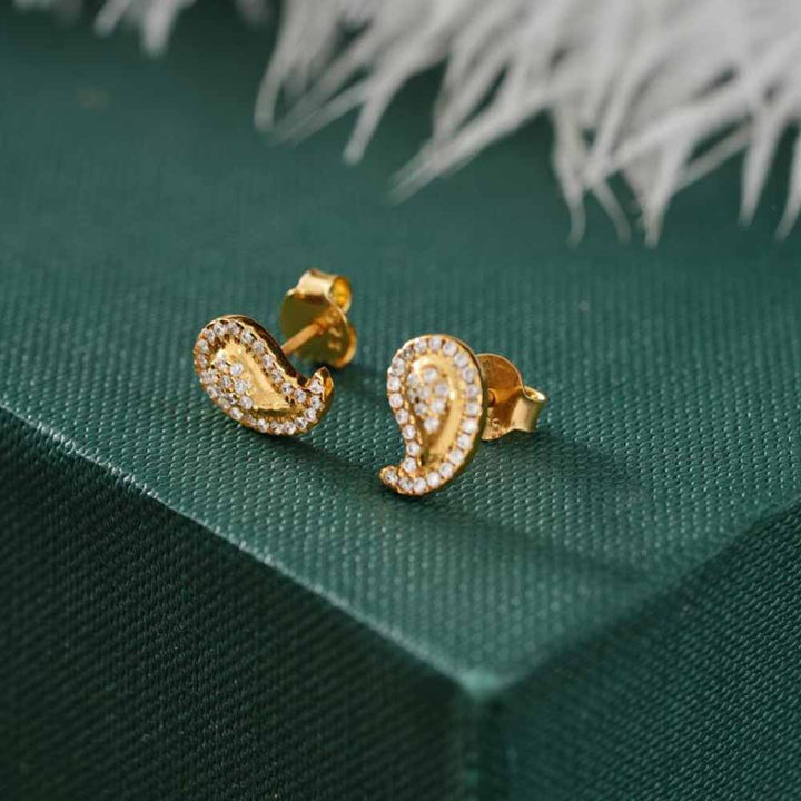 925 Sterling Silver 18K Gold Plated Drizzle Studs