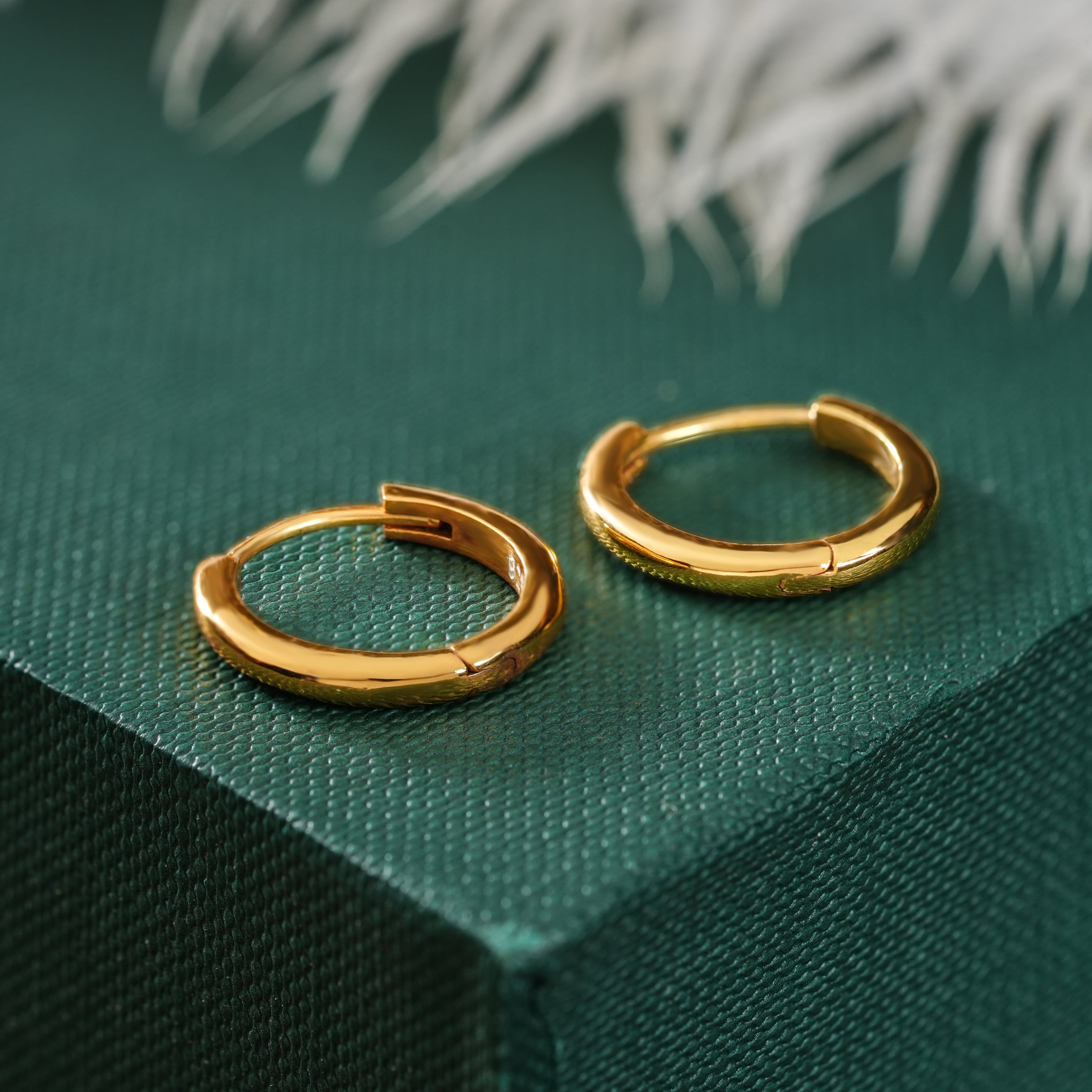 925 Sterling Silver Classic 18K  Gold Plated Hoop Earrings