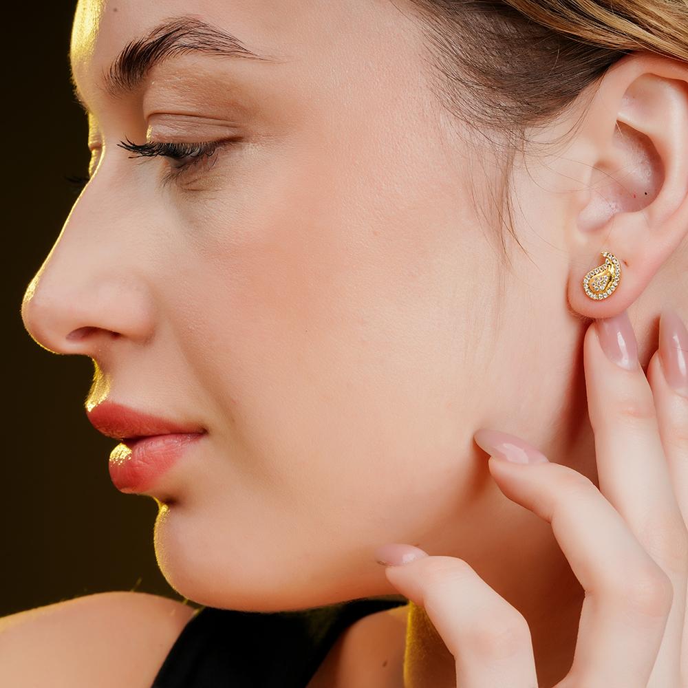 925 Sterling Silver 18K Gold Plated Drizzle Studs