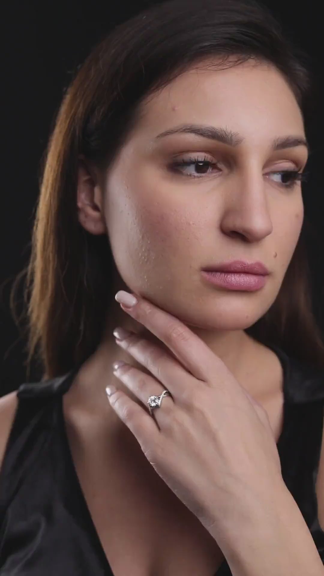 Moissanite Diamond Solitaire Rhomboid Ring