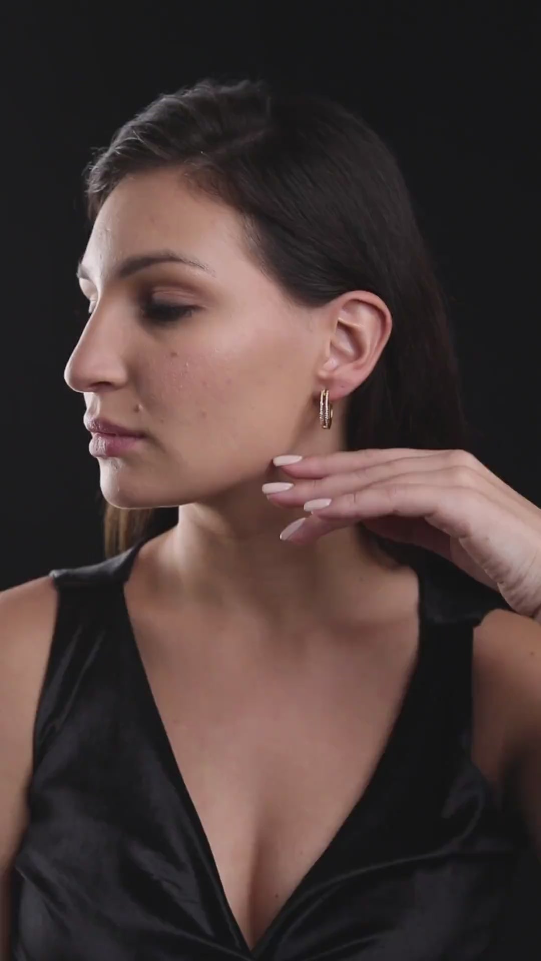 925 Sterling Silver Moissanite Diamond 18K Gold Plated Grand Luxe Hoop Earrings